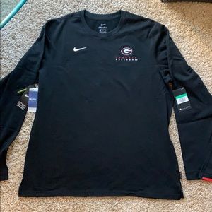 NWT Nike UGA men’s Black Dri Fit Long Sleeve Shirt